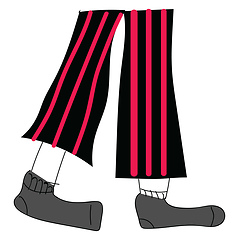 Image showing Black pants with red stripes vector illustration on white backgr