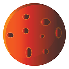 Image showing A clipart of red planet mars vector or color illustration