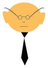 Image showing Bald man with black neck tie vector or color illustration