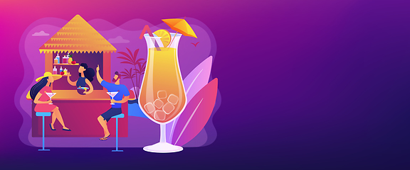 Image showing Beach bar concept banner header.