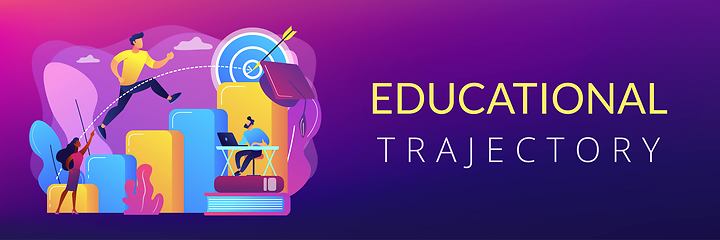 Image showing Educational trajectory concept banner header