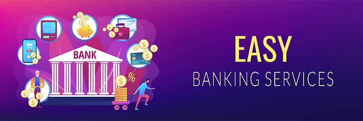 Image showing Banking operations concept banner header