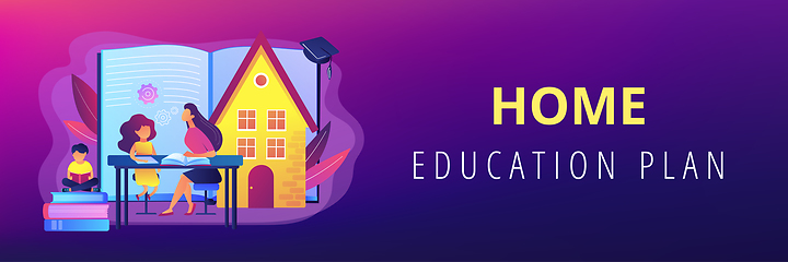 Image showing Home schooling concept banner header.