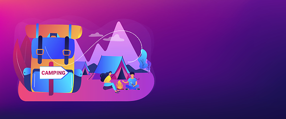 Image showing Summer camping concept banner header.