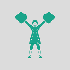 Image showing American football cheerleader girl icon