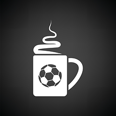 Image showing Football fans coffee cup with smoke icon