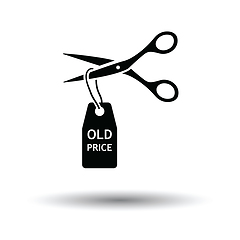 Image showing Scissors cut old price tag icon