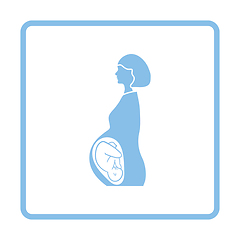 Image showing Pregnant woman with baby icon