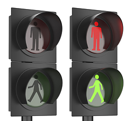 Image showing Traffic lights for pedestrians
