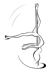 Image showing Pole dance extreme acrobatics