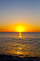 Image showing Red sunset over the sea. Beautiful sunset.