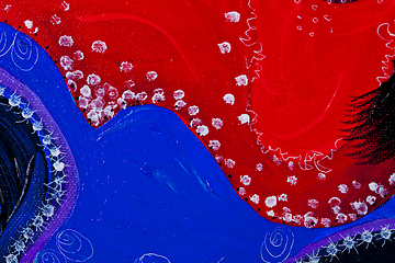 Image showing Blue, red and white shades colored texture background. 