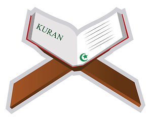 Image showing Illustration of a holy book Quran on a white background