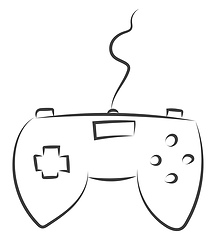 Image showing Joystick in sketch vector or color illustration