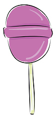 Image showing Simple purple lollipop vector illustration on white background