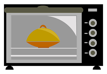 Image showing Smart oven vector or color illustration