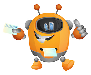 Image showing Cartoon robot as a printer illustration vector on white backgrou