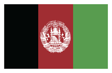 Image showing Vector illustration of Afghanistan flag on whte background.