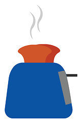 Image showing A working blue toaster vector or color illustration