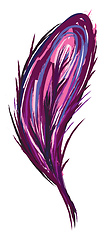 Image showing Purple feather painting vector or color illustration