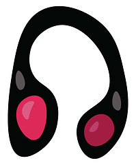 Image showing A black headphones vector or color illustration