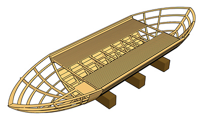 Image showing Simple vector illustration of a wooden keel white background