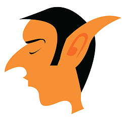 Image showing Old elf with big ears vector or color illustration