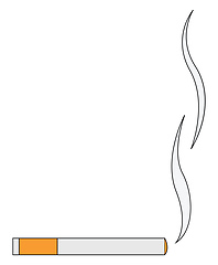 Image showing Burning cigarette vector or color illustration