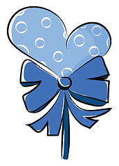 Image showing A beautiful blue heart shape balloon with ribbon decoration vect