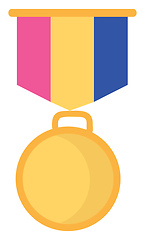 Image showing A circular gold medal vector or color illustration