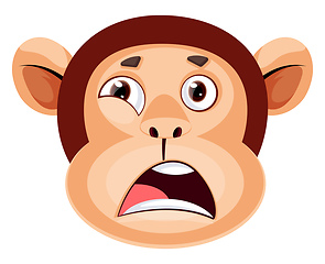 Image showing Monkey is feeling stressed, illustration, vector on white backgr