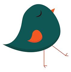 Image showing A green bird, vector color illustration.