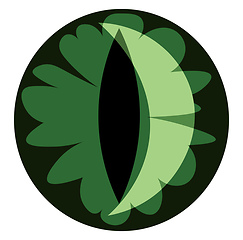 Image showing Clipart of the pupil of a cat\'s eye with shades of green vector 