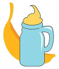 Image showing Banana cocktail vector or color illustration