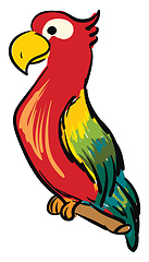 Image showing Colorful parrot cartoon vector illustration on white background 