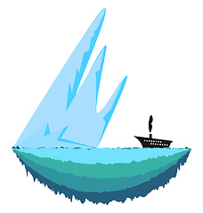 Image showing Sharp iceberg vector or color illustration