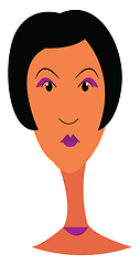 Image showing Lady with purple make up vector or color illustration