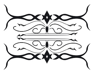 Image showing Black and white beautiful traditional ornament vector color draw