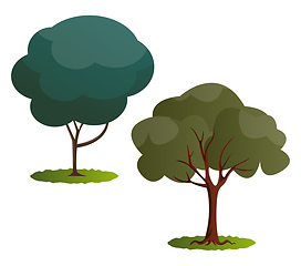 Image showing Couple of green trees vector illustration on white background