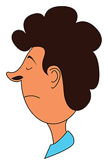 Image showing Man with curly hair vector or color illustration