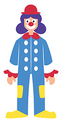 Image showing Clown character in colorful suit vector illustration on a white 