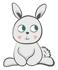 Image showing A blushing baby grey hare with its bushy tail vector color drawi