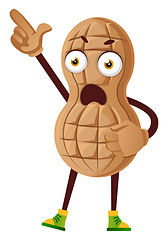 Image showing Peanut pointing in the sky, illustration, vector on white backgr