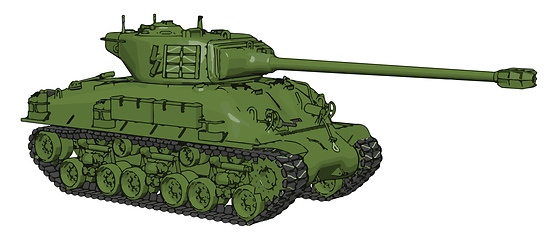 Image showing 3D vector illustration on white background of a green military t