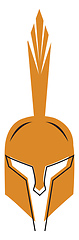 Image showing A golden helmet traditionally worn by the knight army vector col