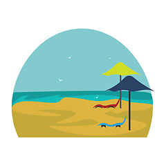 Image showing Comfy deckchairs vector or color illustration