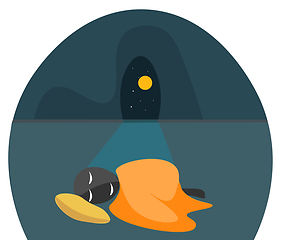 Image showing Sleeping man vector or color illustration