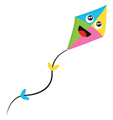 Image showing A colorful laughing kite vector or color illustration