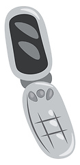 Image showing A grey flip phone vector or color illustration