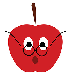 Image showing Granny apple with round eyeglass vector or color illustration